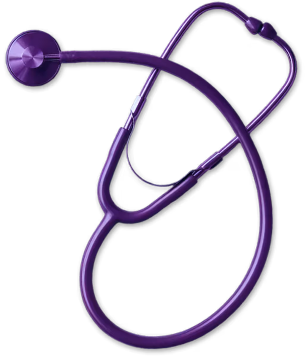 A purple stethoscope