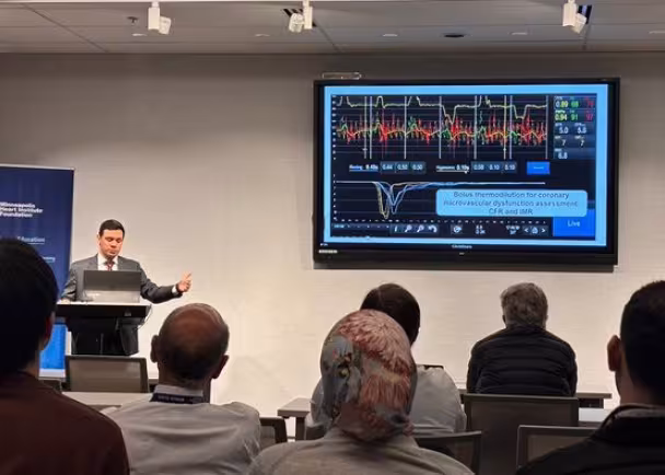 Dr. Yader Sandoval presenting at MHIF Grand Rounds