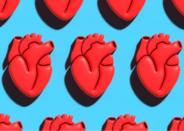 Repeating pattern of hearts.