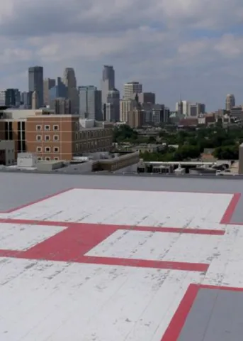 Helipad landing at Abbot