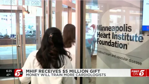 KSTP news screenshot - doctors walking at MHIF