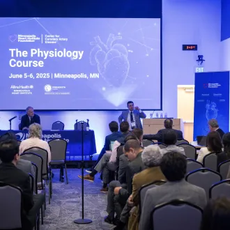 A photograph of a presentation from The Physiology Course