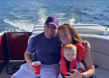 Jess Gottlieb Family photo on a boat
