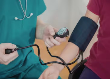 taking blood pressure