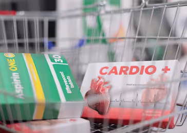 aspirin in shopping cart